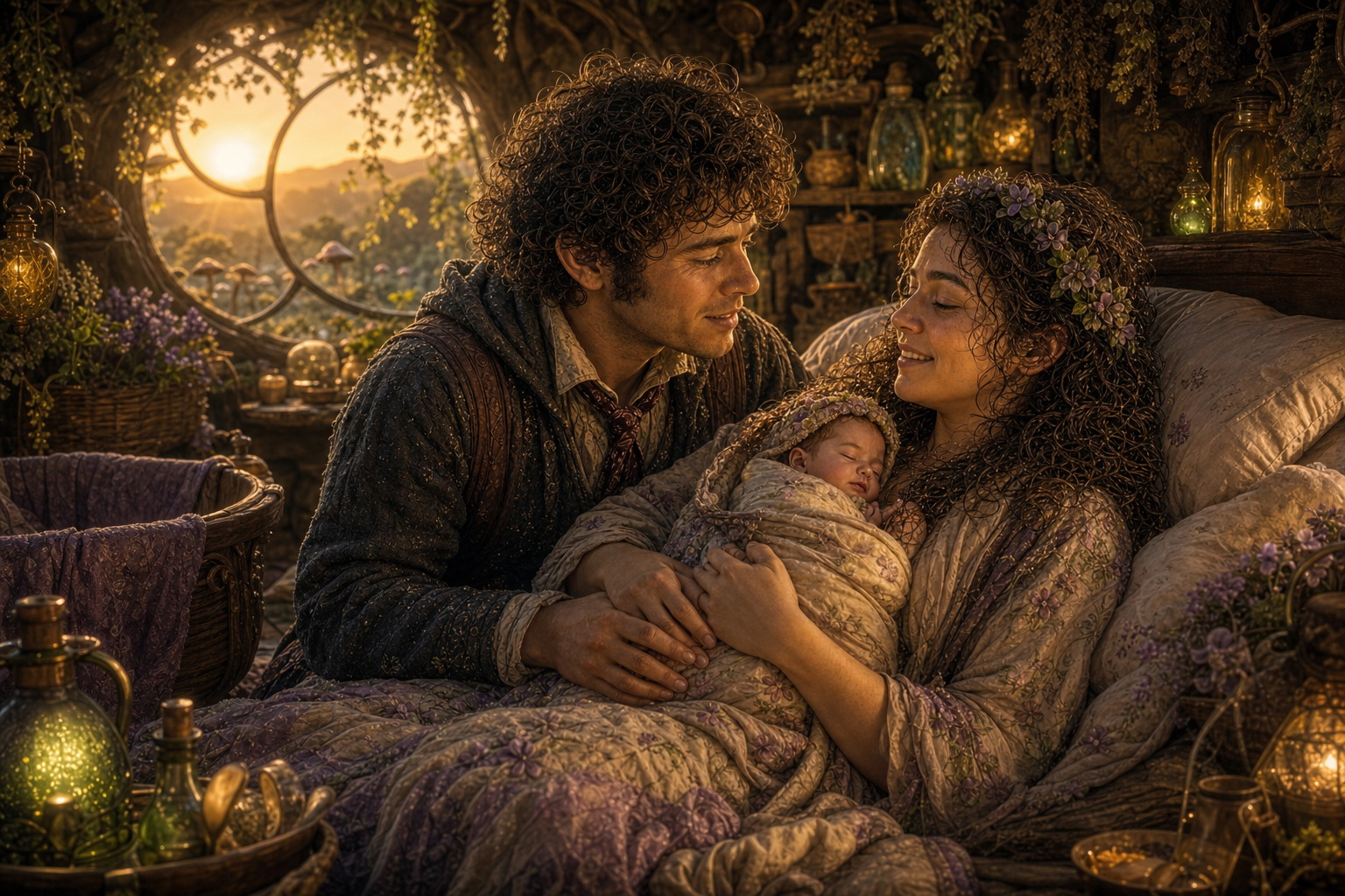 Finnel and Luma with their newborn